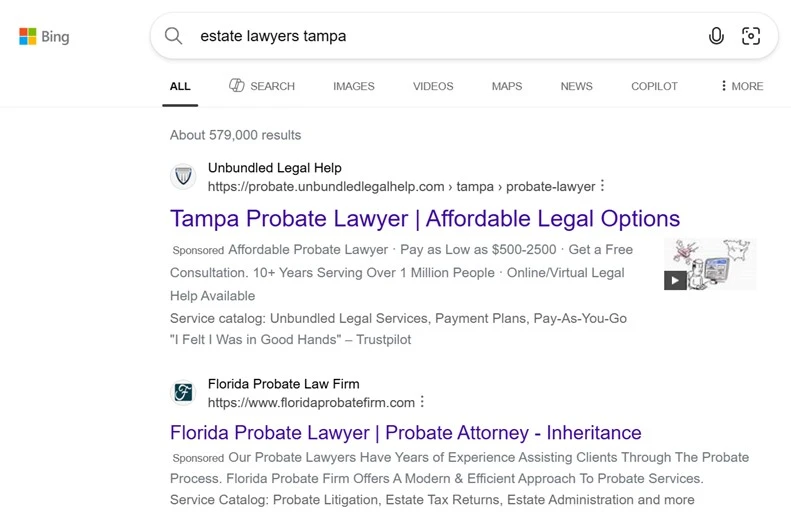 microsoft ads - example ad
