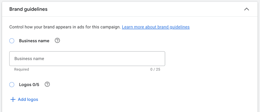 pmax ad examples - brand guidelines