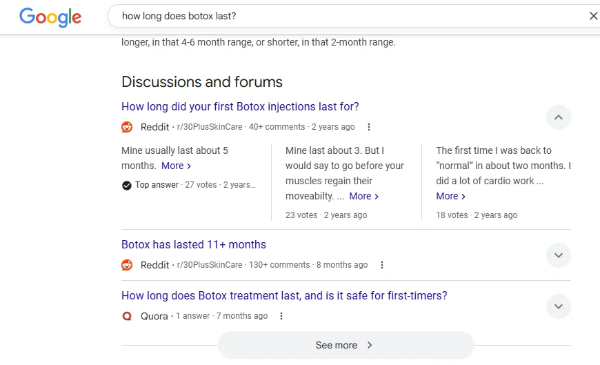 title tag and description ideas from google search results and forums