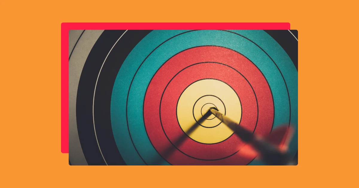 Bullseye and arrow on an orange background.