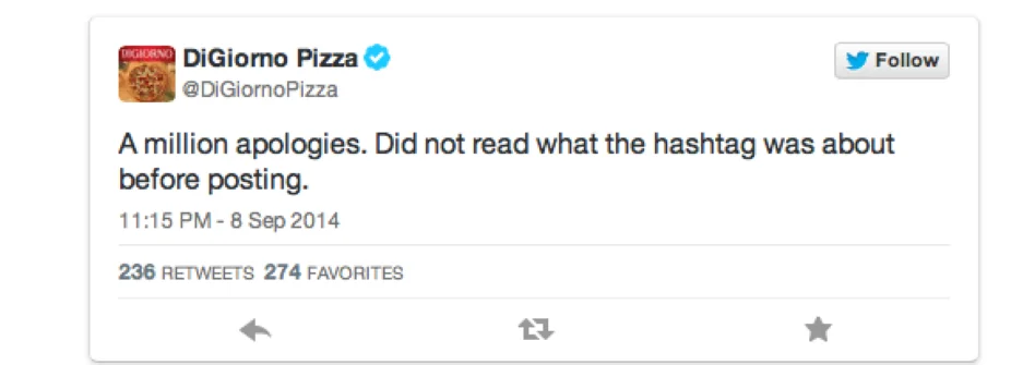 Trendjacking -DiGiornos Tweet.