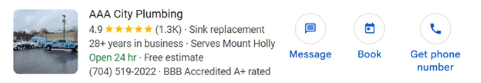 Best Google Ads - AAA plumbing ad.