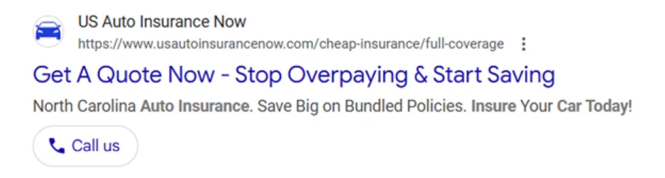 Best Google Ads - ad from USAA