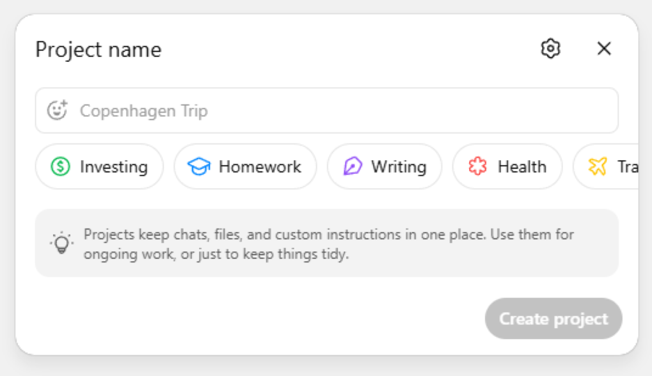 ChatGPT plus features vs free - project example.