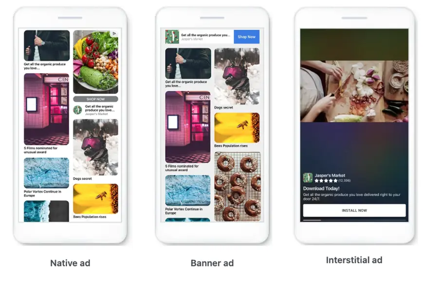 facebook ad types - example