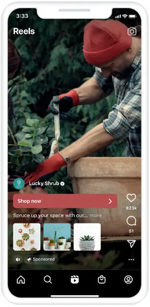 facebook ad types - collection ad reel