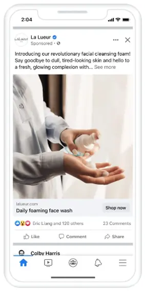 facebook ad types - image ad