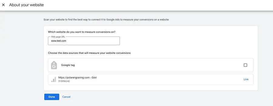 google ads conversion tracking - google tag prompts