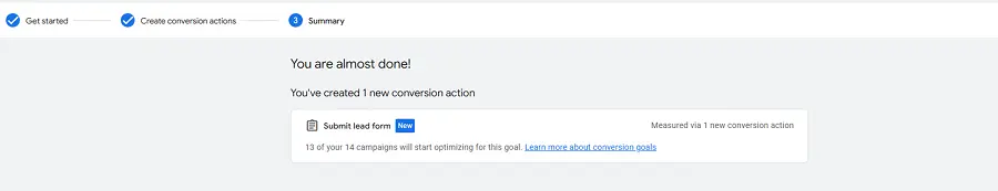 google ads conversion tracking - third step in tracking set up