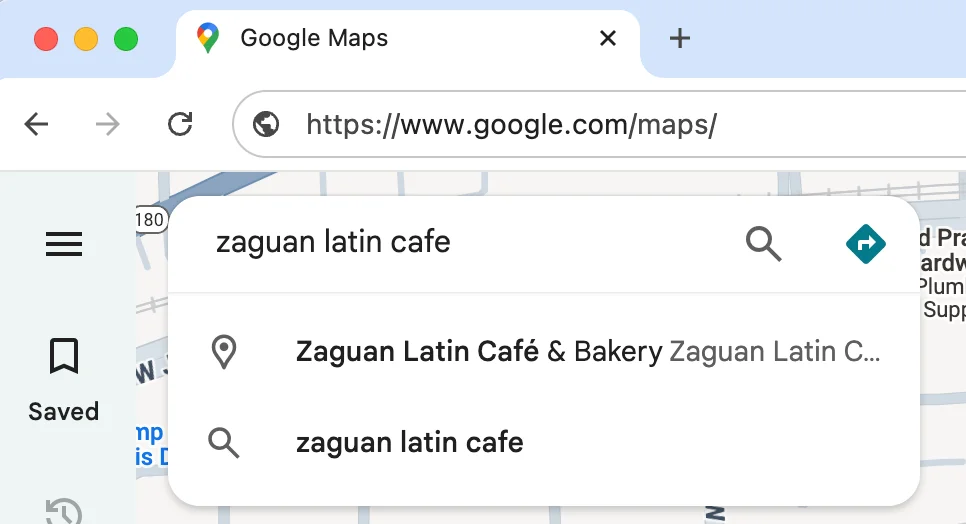 google maps seo - example of searching google maps for business listing