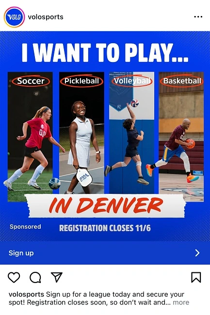 instagram ads - example instagram ad screenshot