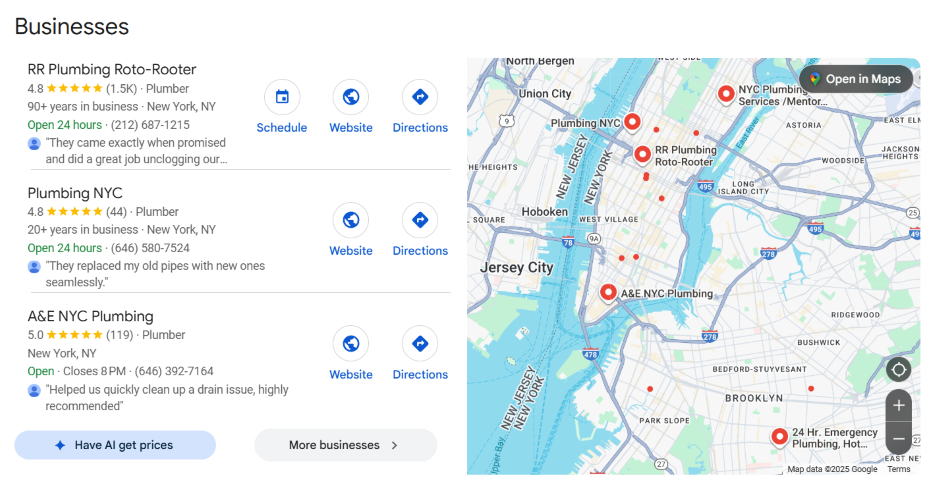 SMB website trends report - Google results