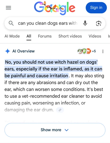 AI fails - better AI dog advice.