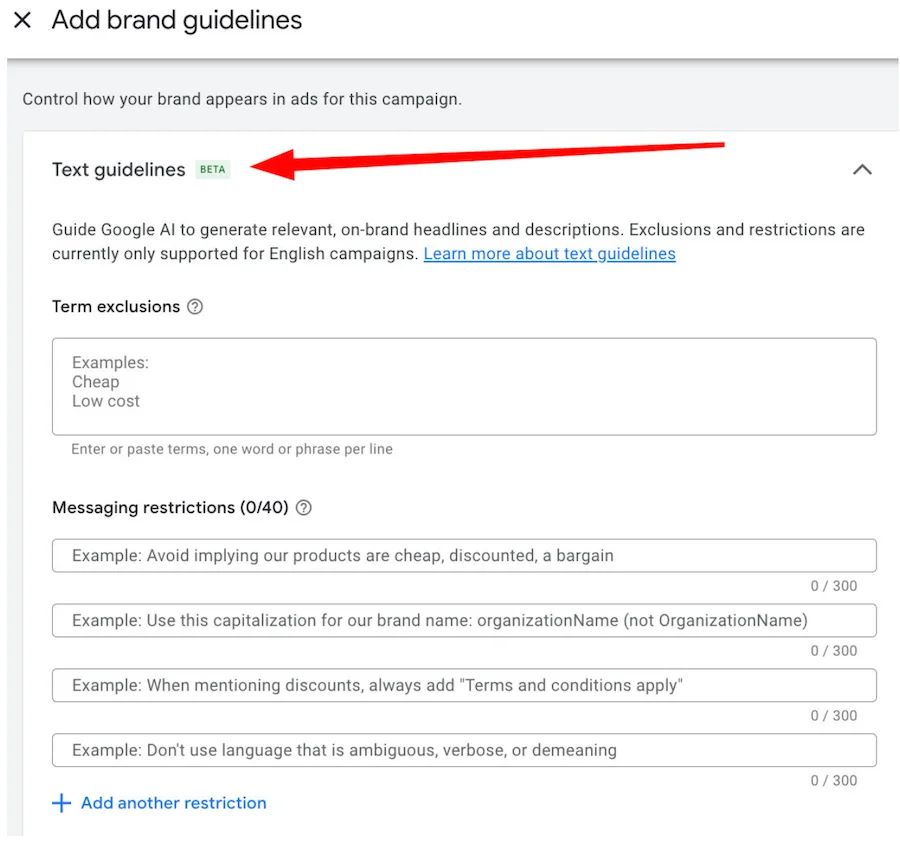 google ads updates 2025 - text guidelines for ads