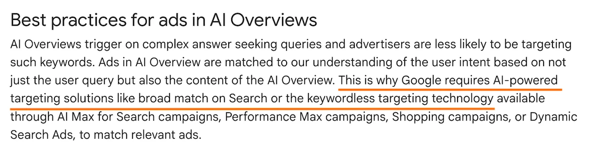 google ads updates 2025 - requirements for ads to show in ai search on google
