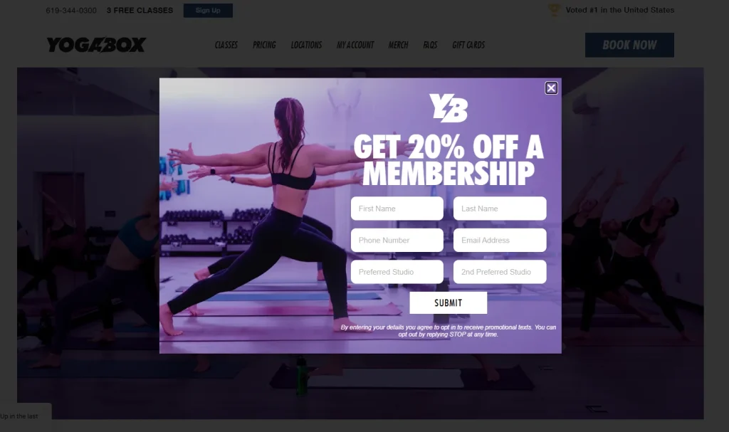 SMB website trends report - Yoga website