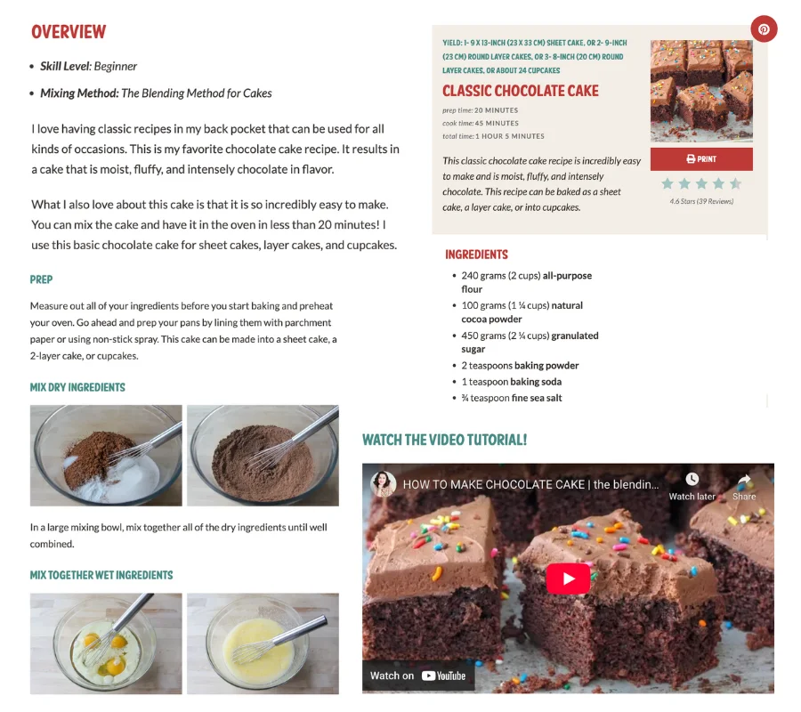 ai-optimized features on baker betty website to help show in ai search