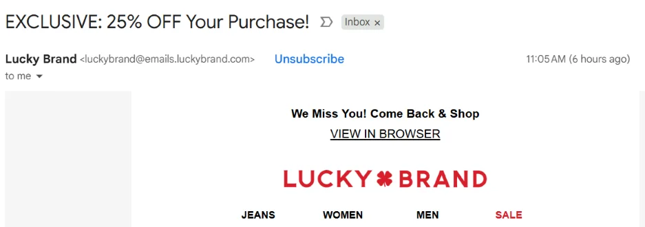 Email deliverability checklist - Headline example.