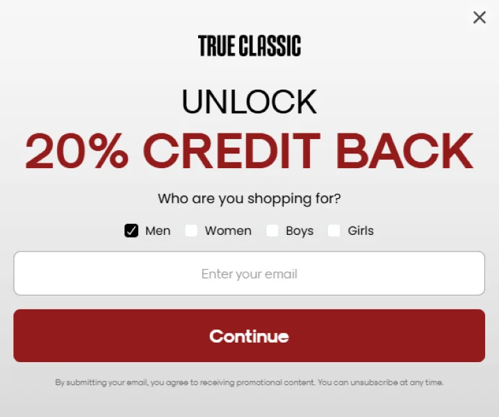 Email deliverability checklist - subscribe popup example.