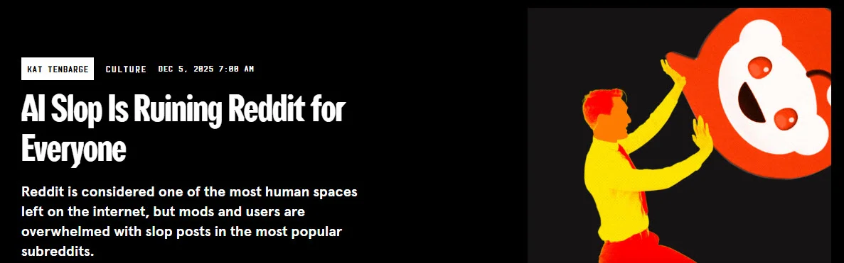 2026 seo trends - article detailing rise in ai slop