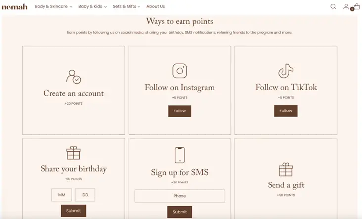 customer retention strategies - point system example