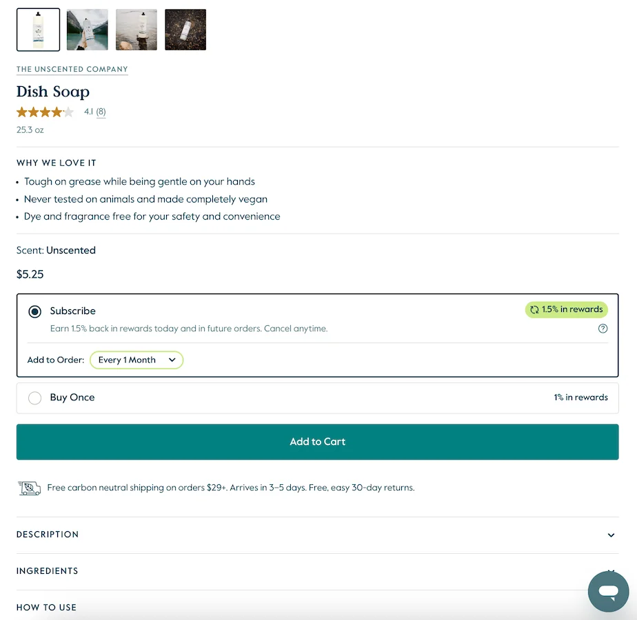 product schema example on retailer site