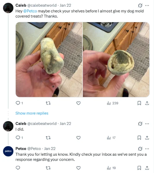 social media platforms - Tweet example.