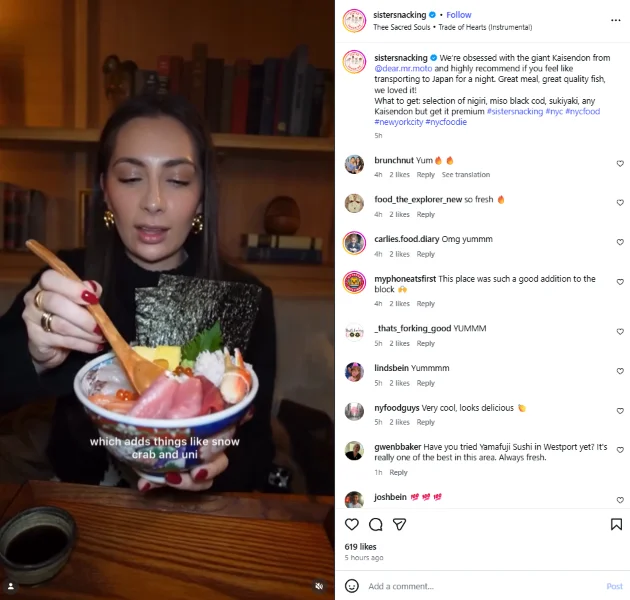 social media platforms - Influencer post