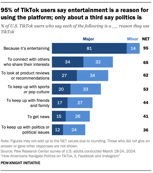 social media platforms - TikTok reasons.