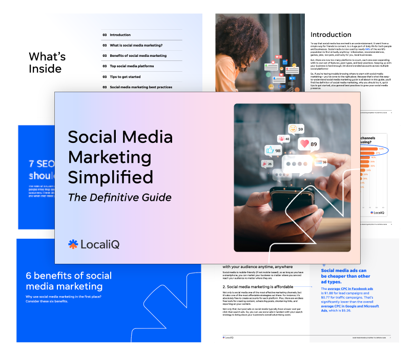social media marketing guide - landing page feature