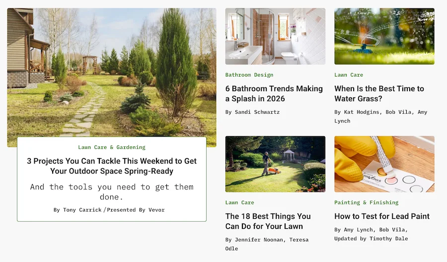 bob vila blog homepage
