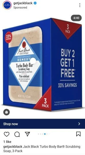 Instagram ads cost - Blackjack ad.