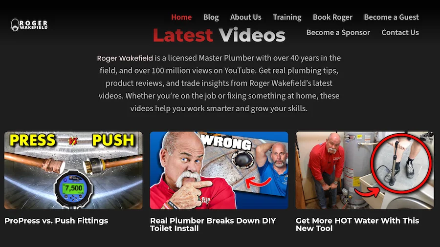 roger wakefield website homepage