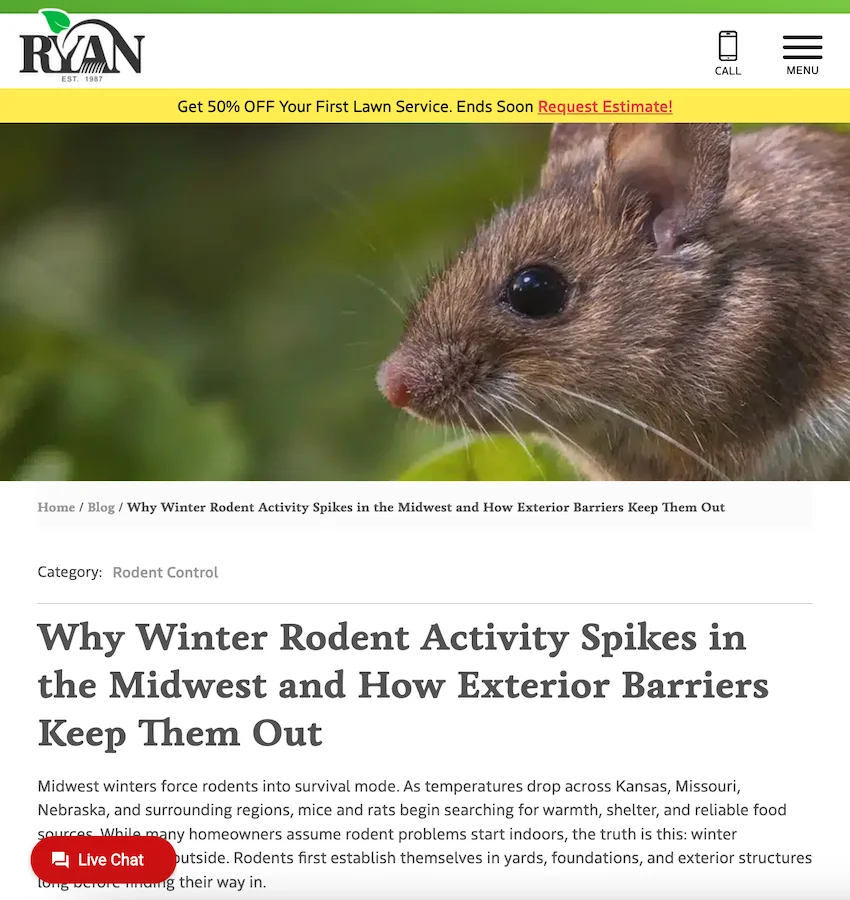 ryan lawn and tree blog example