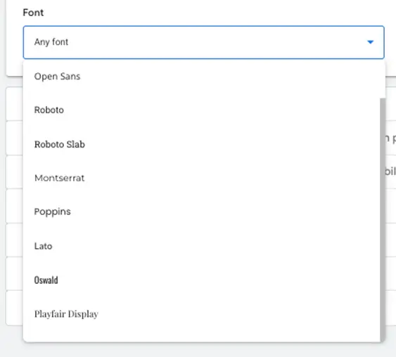 google ads brand guidelines - font options
