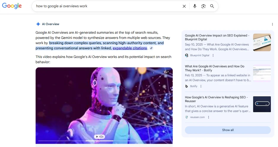 SEO ab testing - AIO example.