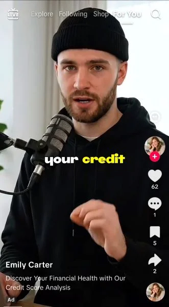 TikTok ads cost - Credit score ad