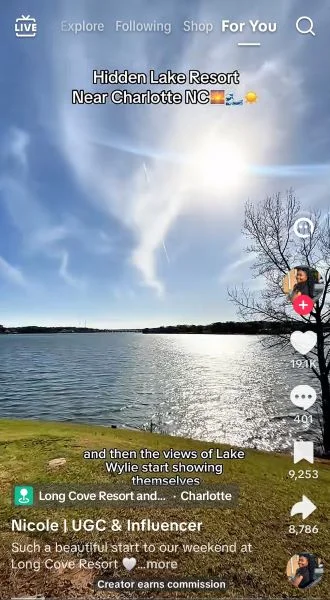 TikTok ads cost - Hidden lake ad.