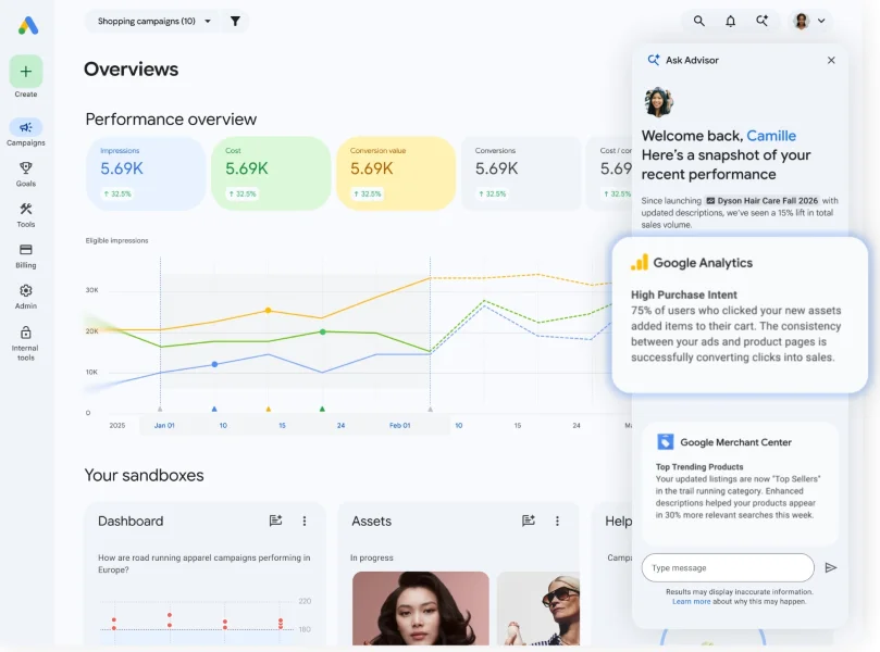 Google marketing live 2026 - Ask Adviser screen