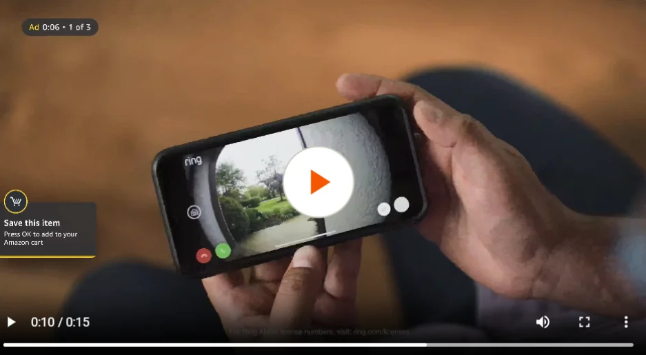 OTT advertising examples - Ring ad