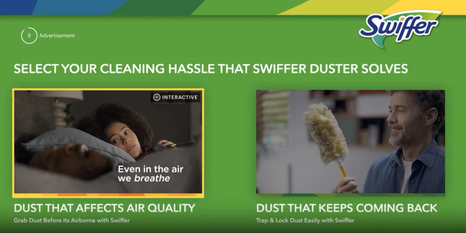 OTT advertising examples - Swiffer ad