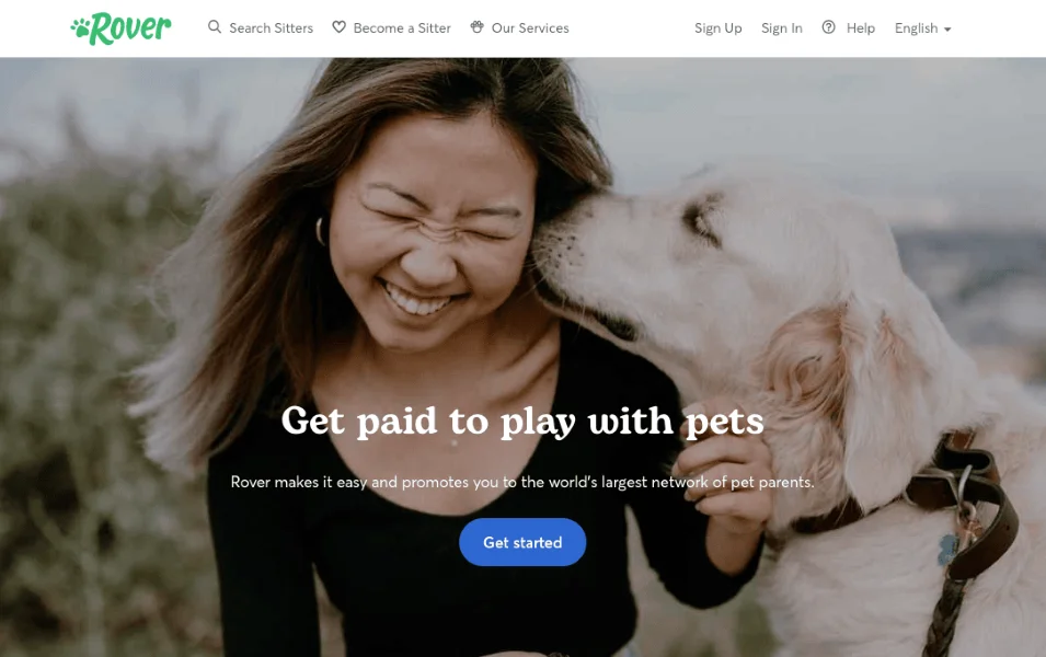 Landing page copywriting - Rover page.