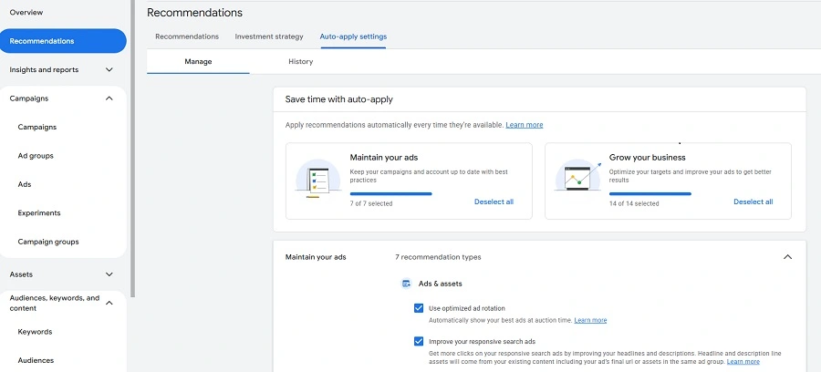google ads lead quality - automated asset settings
