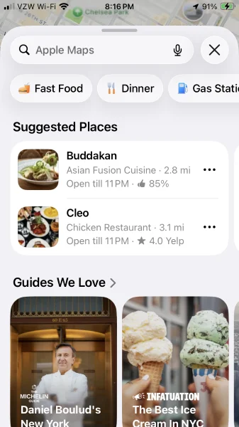 Apple Maps ads - ads in Suggested Places